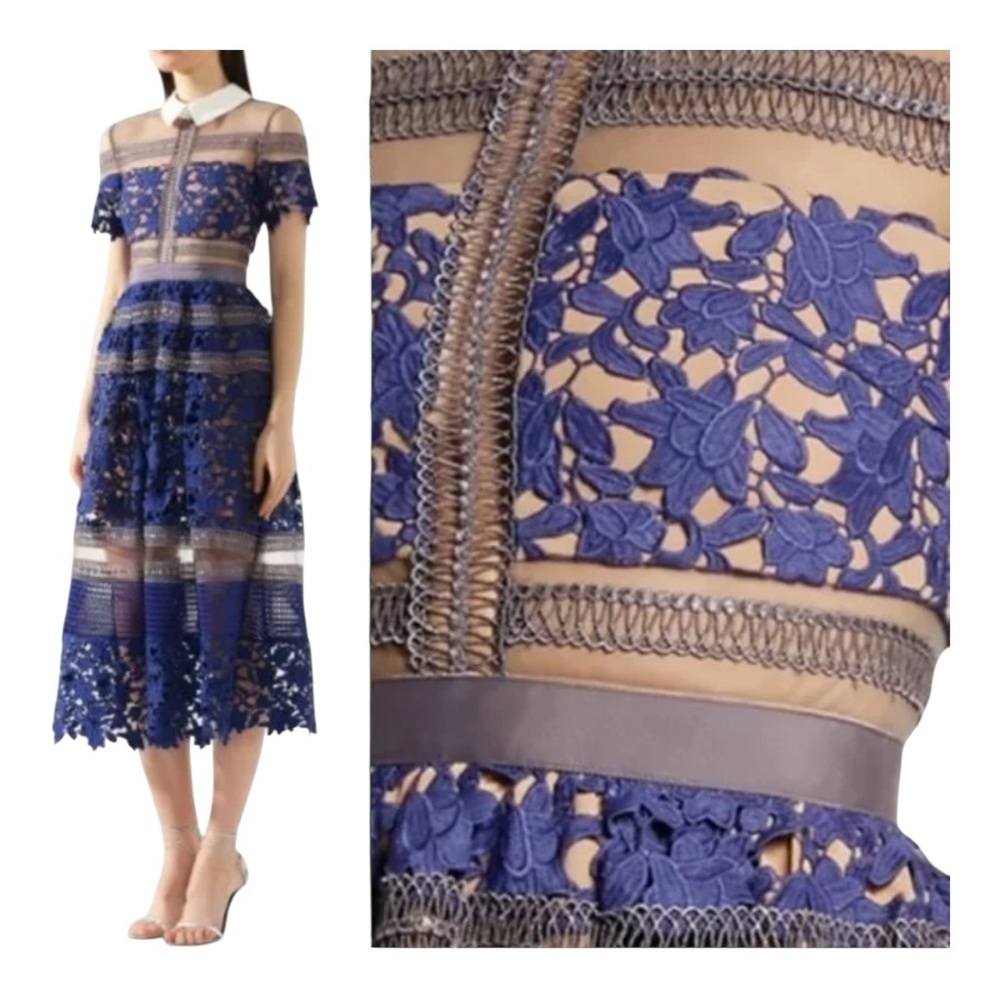 Self Portrait Liliana Midi Dress | Sold Out Everywhere | Spring Party Dress - Picture 4 of 14